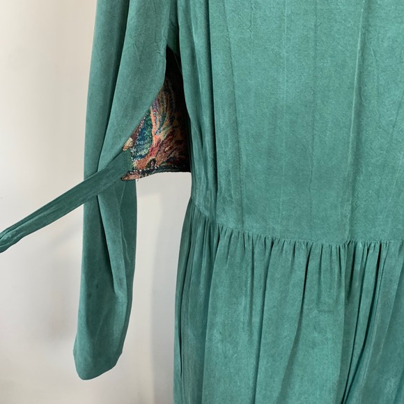 VTG Carol Anderson Green Dress with with Tapestry Bodice Size 6 - Picture 9 of 15